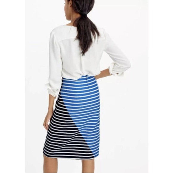 J. Crew Colorblock Diagonal Stripe Skirt - Picture 2 of 6